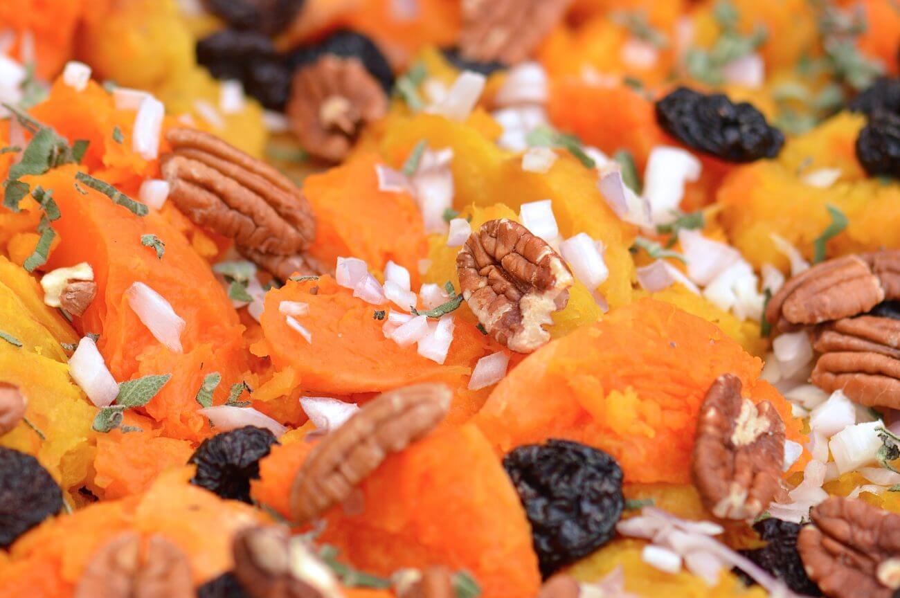 Double Squash with Pecans and Dried Cherries - Bravo PB