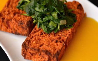 Red Lentil Loaf with Bell Pepper Coulis